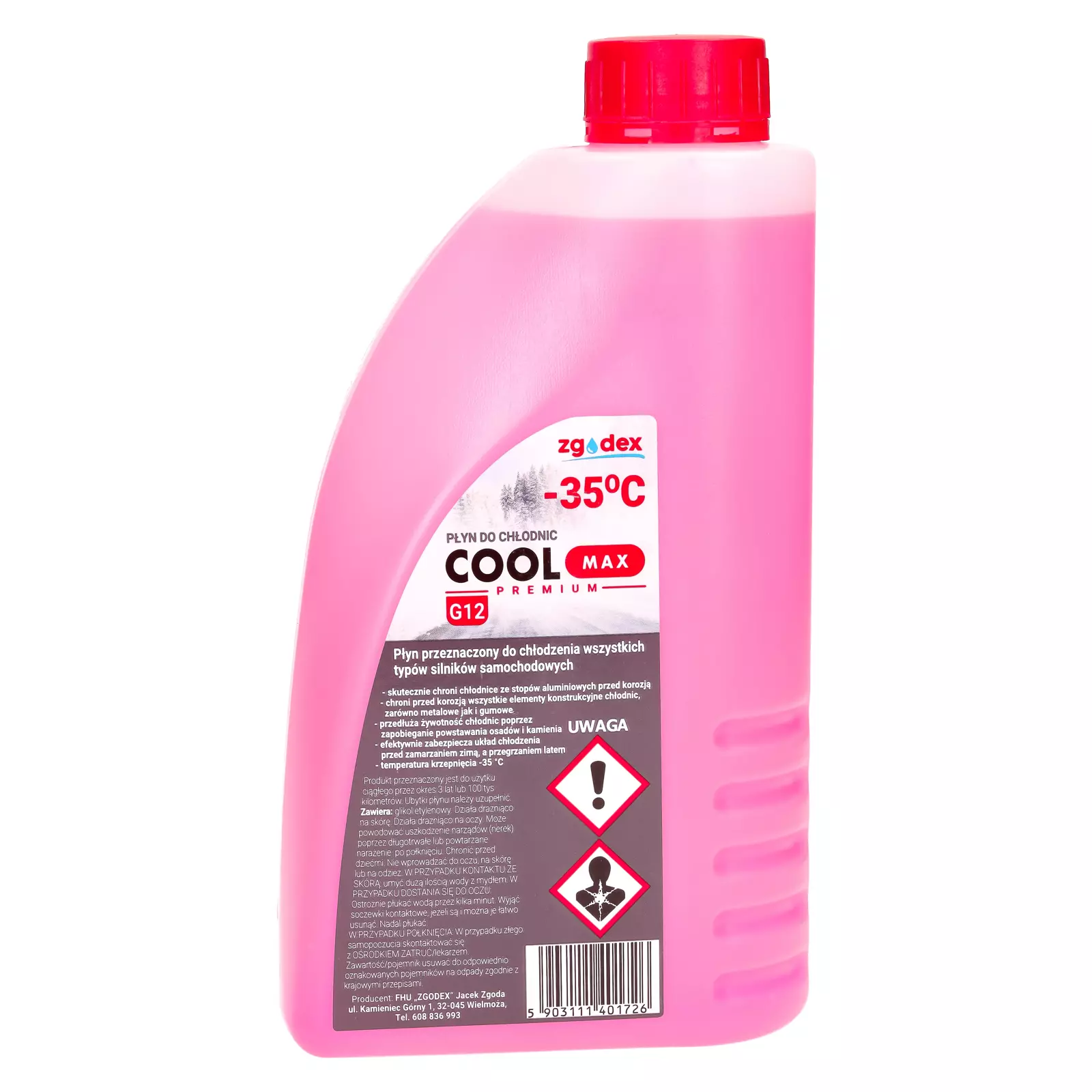 Охлаждающая жидкость COOLMAX G12, розовая, 1л, KCVCG12-1